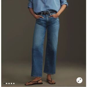 NWT Edwin Anthropologie Marli Ankle Bliss Wide Leg Light Blue Hi Waist Mom Jean